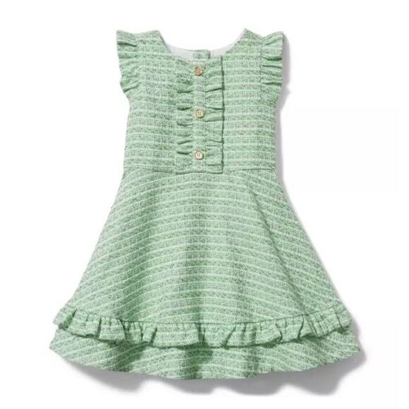 Janie and Jack Kid's Green Jade Boucle Dress Size 4 - Picture 1 of 9